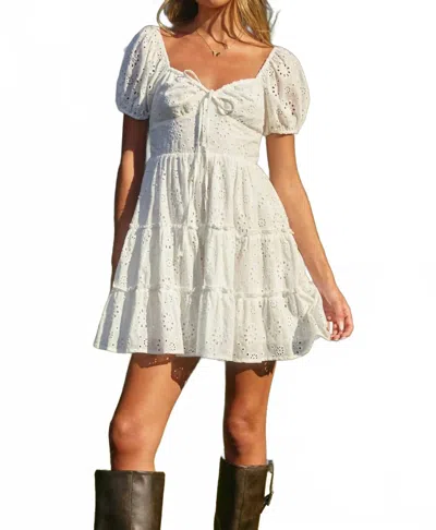 Dress Forum Eyelet Mini Dress In White