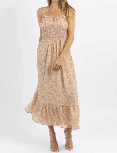 Dress Forum Floral Maxi Dress In Bluebell Blush In Brown