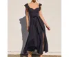 Dress Forum Flutter Maxi Corset Dress In Navy In Blue