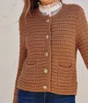 Dress Forum Gabrielle Knitted Cardigan In Toasted Coconut In Multi