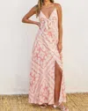 Dress Forum Ginger Flower Maxi Dress In Pink In Pink
