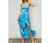 Dress Forum Going Out Open Back Ruffled Maxi Dress In Blue Topaz In Blue