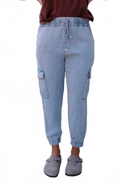 Dress Forum Haley Washed Cargo Jogger In Denim In Blue