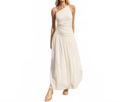 Dress Forum Heaven Sent Drop Waist Ruched Maxi Dress In Ivory In White