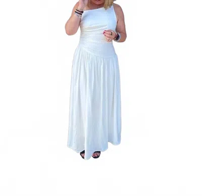 Dress Forum Heaven Sent Ruched Maxi Dress In White In Multi