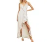 Dress Forum Kelsey Asymmetrical Ruffle Hem Maxi Dress In White In White