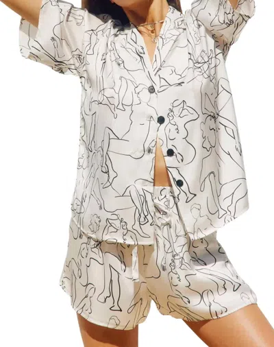 Dress Forum Lady Outline Lounge Short In Ivory In Multi