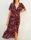 Dress Forum Lights Out Double Ruffled Hem Wrap Dress In Plum Orche In Multi