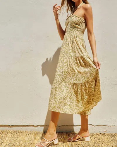Dress Forum Lily Fern Halter Dress In Yellow In Gold