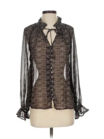 Pre-owned Dress Forum Long Sleeve Blouse In Black