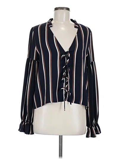 Pre-owned Dress Forum Long Sleeve Blouse In Black