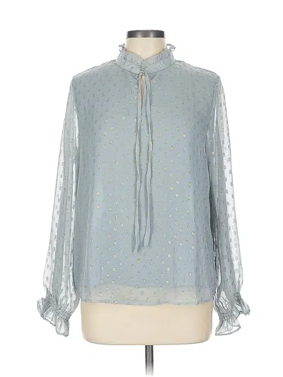 Pre-owned Dress Forum Long Sleeve Blouse In Blue