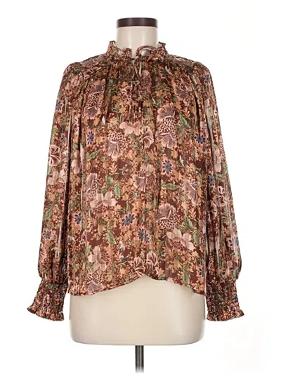 Pre-owned Dress Forum Long Sleeve Blouse In Brown
