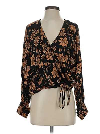 Pre-owned Dress Forum Long Sleeve Blouse In Brown