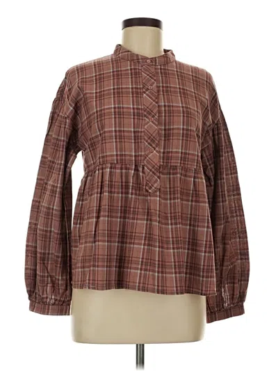 Pre-owned Dress Forum Long Sleeve Blouse In Brown