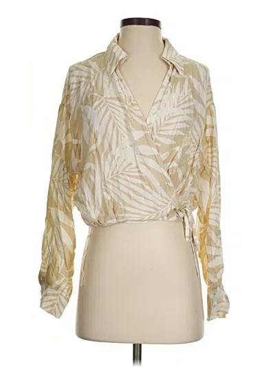 Pre-owned Dress Forum Long Sleeve Blouse In Gold