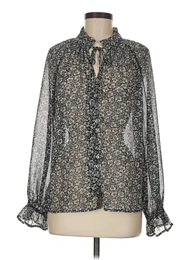Pre-owned Dress Forum Long Sleeve Blouse In Gray