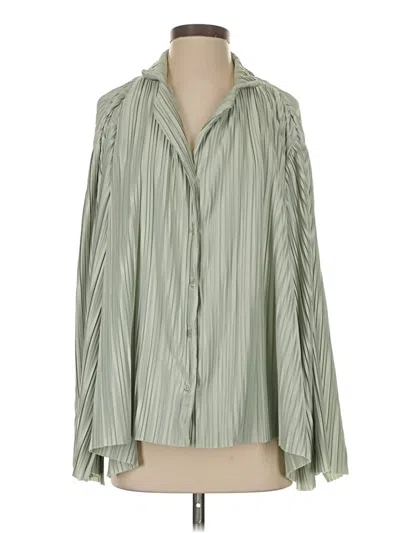 Pre-owned Dress Forum Long Sleeve Blouse In Green