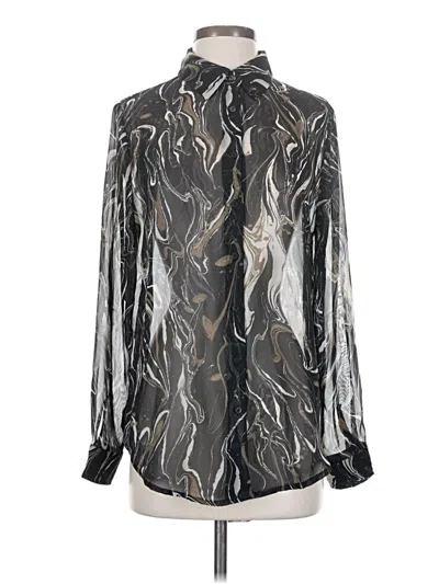 Pre-owned Dress Forum Long Sleeve Blouse In Silver