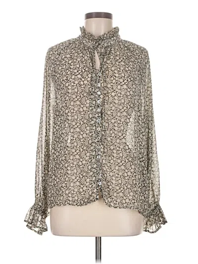 Pre-owned Dress Forum Long Sleeve Blouse In Silver