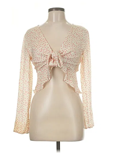 Pre-owned Dress Forum Long Sleeve Blouse In White