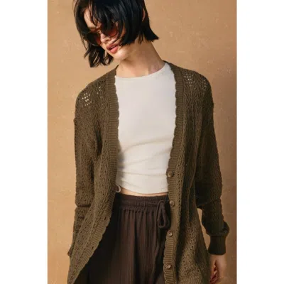 Dress Forum Luce Cardigan In Olive In Green