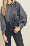 Dress Forum Luxe Graphite Bodysuit In Grey