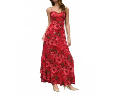 Dress Forum Mariam Ruffle Flared Maxi Dress In Red