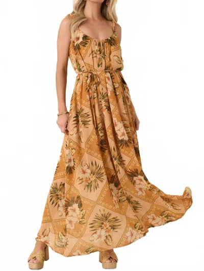 Dress Forum Maxi Sun Dress In Sandstone Palm In Multi