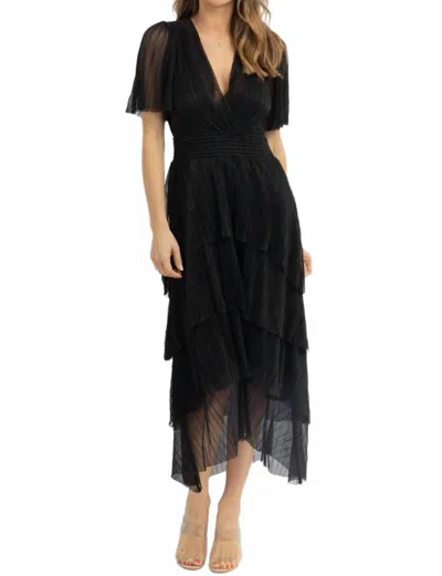 Dress Forum Midnight Metallic Midi Dress In Black
