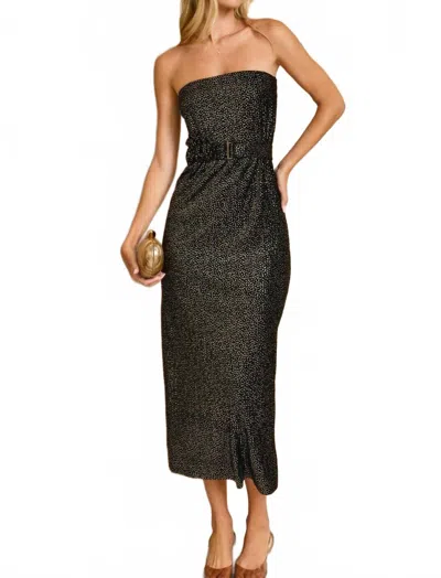 Dress Forum Midnight Muse Velvet Strapless Dress In Black/gold