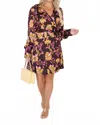 Dress Forum Mini Wrap Dress In Purple In Multi