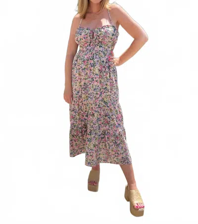 Dress Forum Morning Glory Dress In Pink Green In Multi