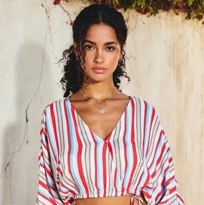 Dress Forum Multi Stripe Blouse In Red