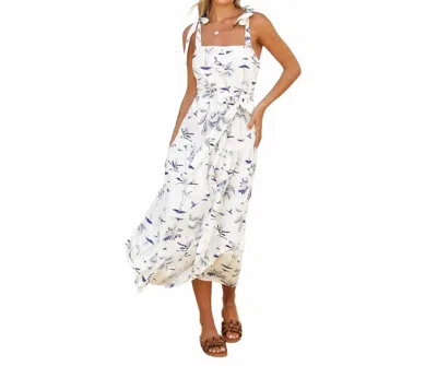 Dress Forum Oceanica Button Down Midi Dress In Mazarine Blue In White