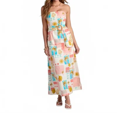Dress Forum Odalys Maxi Dress In White Multi In Pink