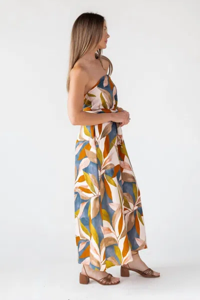 Dress Forum Opal Strapless Wrap Maxi Dress In Blue Multi