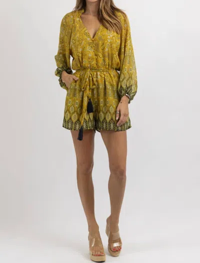 Dress Forum Paisley Print Romper In Cypress In Multi