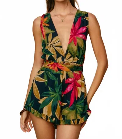 Dress Forum Paradise Romper In Tropical Floral In Multi