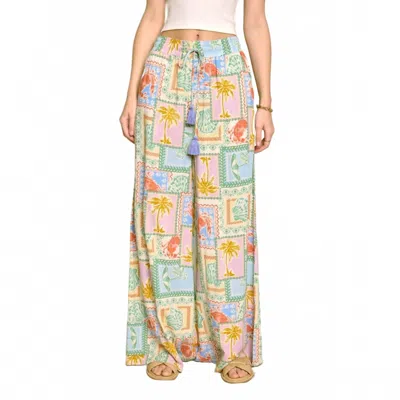 Dress Forum Pastel Paradise Wide Leg Pull On Pants In Multi