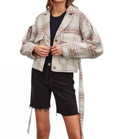 Dress Forum Poppy Belted Shacket In Off-white