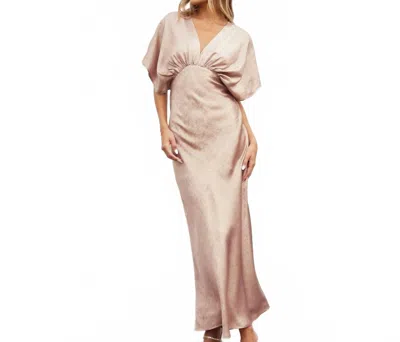 Dress Forum Rosa Satin Maxi Dress In Rose Pearl In Neutral
