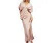Dress Forum Rosa Satin Maxi Dress In Rose Pearl In Multi