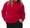 Dress Forum Rosecrans Cable Knit Sweater In Red In Red