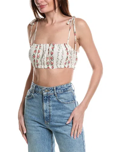 Dress Forum Rosie Stripe Tie-shoulder Bandeau Top In White