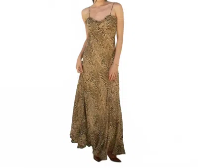 Dress Forum Sahara Ember Leopard Print Maxi Dress In Brown In Gold
