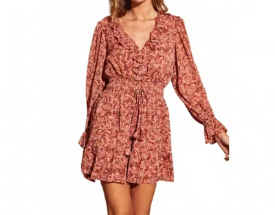 Dress Forum Sangria Shirred Waist Mini Dress In Mauve In Red