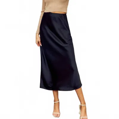 Dress Forum Satin Pull Up Maxi Skirt In Black