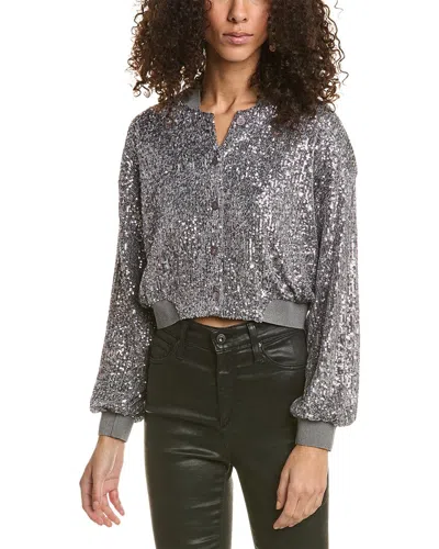 Dress Forum Sequin Bomber Jacket In Metallic