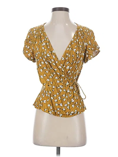 Pre-owned Dress Forum Short Sleeve Blouse In Yellow